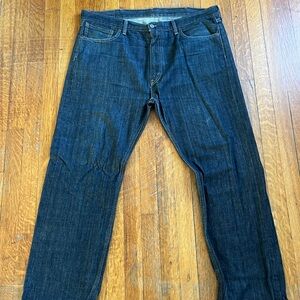 Levi's Men 505 Regular Straight Jeans Zip Cotton Blend Black Size 40x32